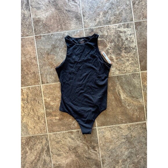 Skims Fits Everybody High Neck Bodysuit Onyx Size Medium - Picture 4 of 11